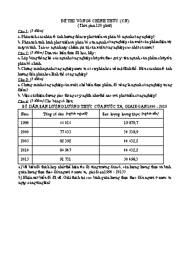 Đề thi chọn Học sinh giỏi Địa lí Lớp 9 vòng 6 - Năm học 2024-2025 (Có đáp án)