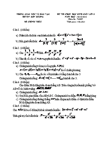 Đề thi chọn Học sinh giỏi môn Toán 8 - Năm học 2015-2016 - Phòng GD&ĐT huyện Sơn Dương (Có đáp án)