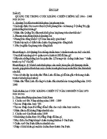 Giáo án môn Lịch sử Lớp 8 - Năm học 2019-2020