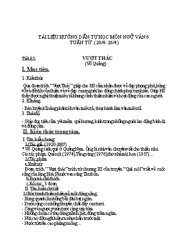 Giáo án Ngữ văn 6 - Tiết 85 + 86: Vượt thác