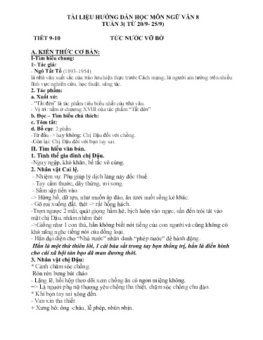 Giáo án Ngữ văn 8 - Tuần 20/9 đến 25/9