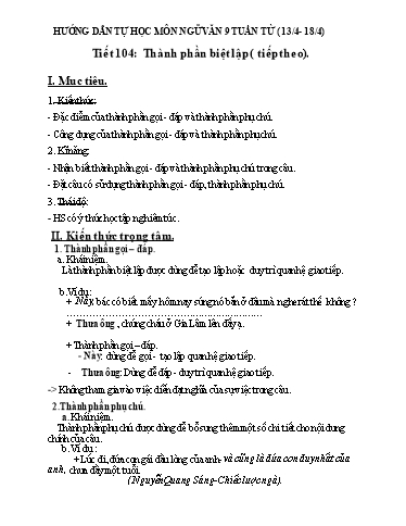 Giáo án Ngữ văn 9 - Tuần 13/4 đến 18/4