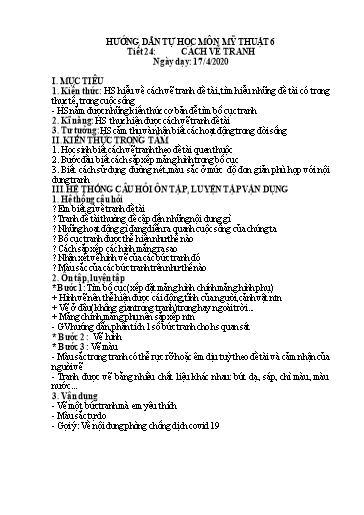 Giáo án ôn tập Mĩ thuật 6, 7, 8 - Tuần 15/4 đến 17/4
