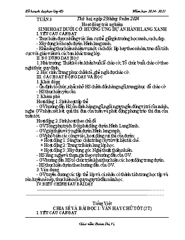 Kế hoạch bài dạy Khối 4 - Tuần 3 - Năm học 2024-2025 - Đoàn Thị Vị