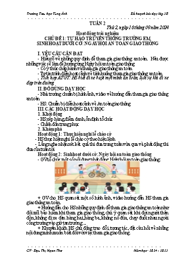 Kế hoạch bài dạy Khối 5 - Tuần 2 - Năm học 2024-2025 - Đậu Thị Ngân Thơ