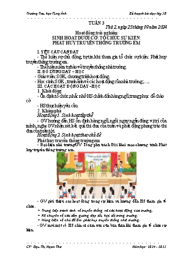 Kế hoạch bài dạy Khối 5 - Tuần 3 - Năm học 2024-2025 - Đậu Thị Ngân Thơ
