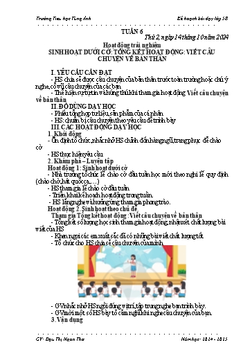 Kế hoạch bài dạy Khối 5 - Tuần 6 - Năm học 2024-2025 - Đậu Thị Ngân Thơ