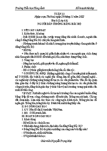 Kế hoạch bài dạy Lớp 4 + 5 - Tuần 13 - Năm học 2022-2023 - Nguyễn Trọng Mại