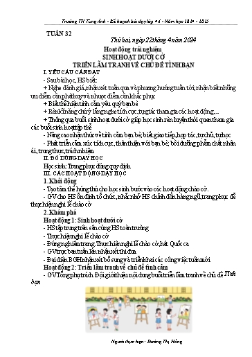Kế hoạch bài dạy Lớp 4 - Tuần 32 - Năm học 2023-2024 - Đường Thị Hồng