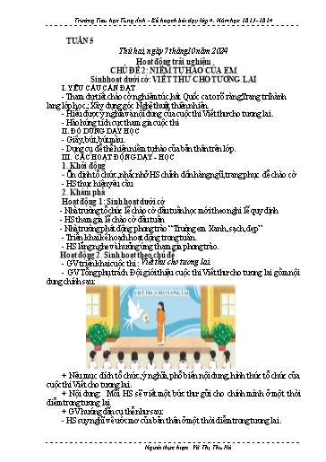 Kế hoạch bài dạy Lớp 4 - Tuần 5 - Năm học 2024-2025 - Võ Thị Thu Hà